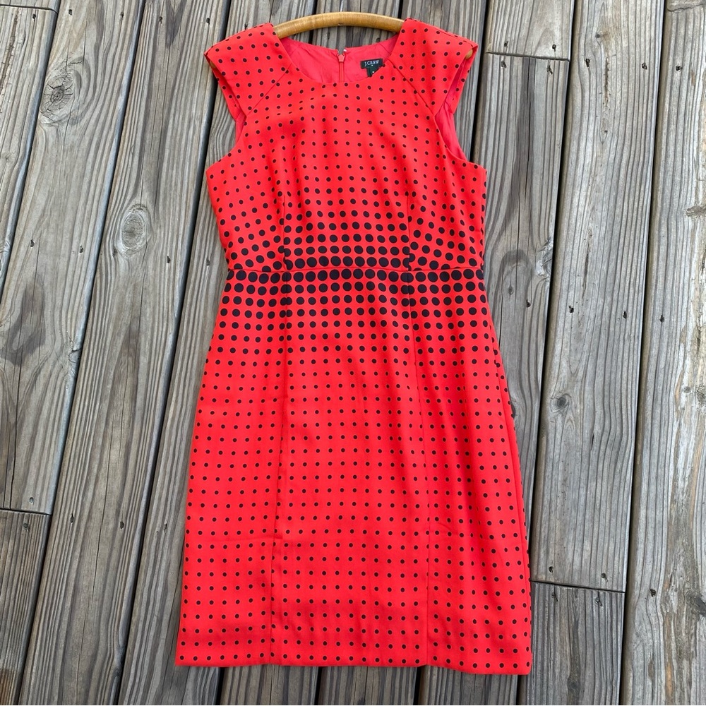 J. Crew Factory Varied Polkadot Print Sheath Dress